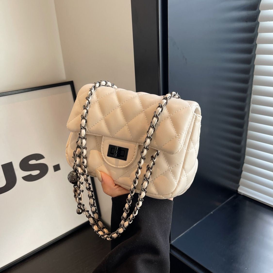 Black Vegan Leather Cross Body Purse