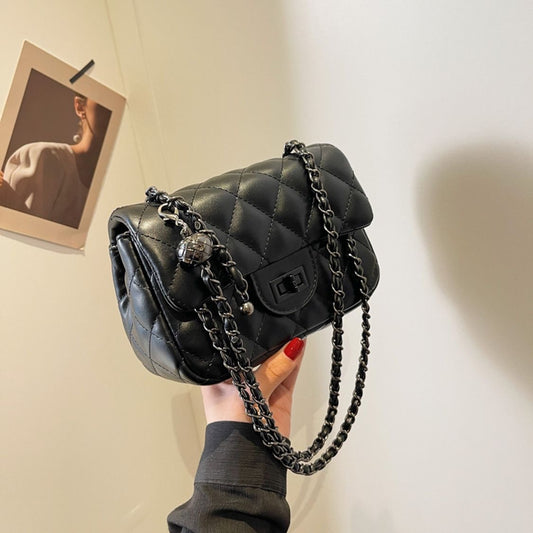 Black Vegan Leather Cross Body Purse